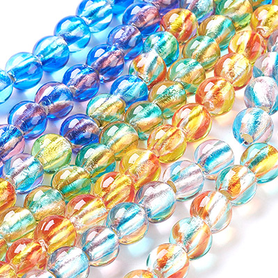 Стеклянные Бусины с Фольгой Внутри